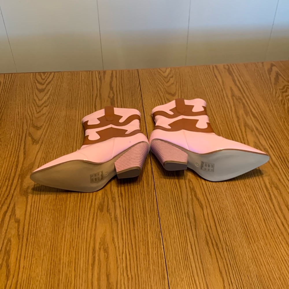 SHEIN boots.  All man made materials.  Size 9.  PINK/BROWN.   NEW!